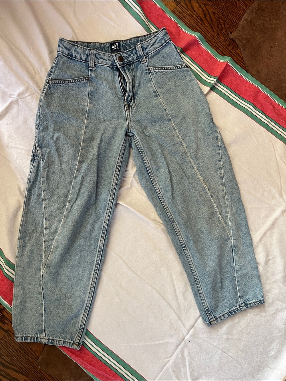 GAP Relaxed Light Blue Barrel Jeans